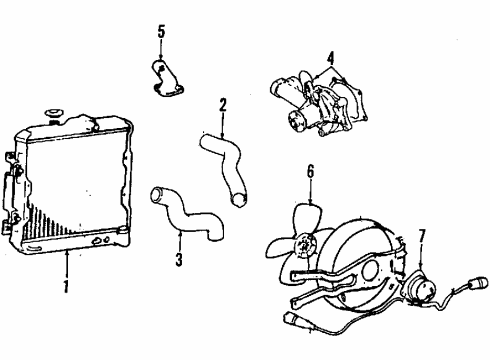 1988 Mitsubishi Mirage Cooling System, Radiator, Water Pump, Cooling Fan Fitting Inlet MANIF Water Diagram for MD104718