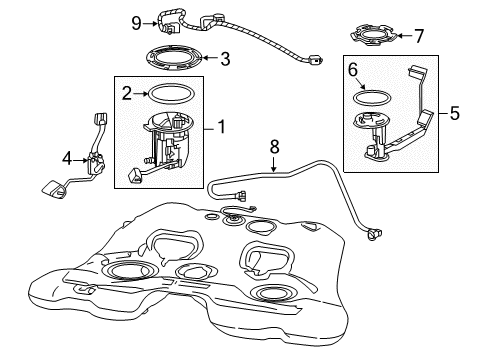 2017 Chevrolet SS Senders Fuel Pump Assembly Diagram for 19303293