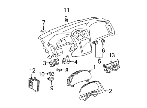 2004 Chevrolet Malibu Adjustable Brake Pedal Heater & Air Conditioner Control Assembly (W/ Rear Window Defogger Diagram for 15207613