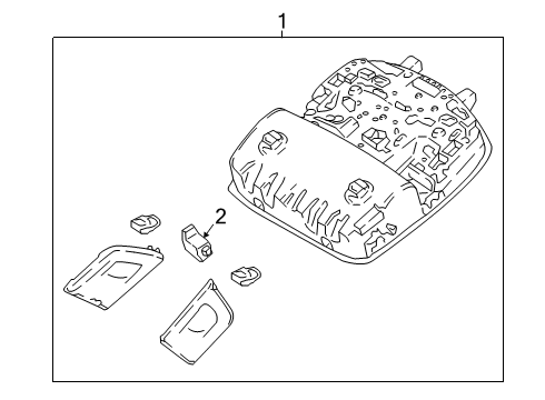 2018 Hyundai Kona Overhead Console Overhead Console Lamp Assembly Diagram for 92800-J9100-TRY