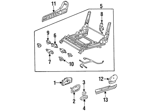 1992 Toyota Cressida Power Seats Switch Assembly Diagram for 84922-22050