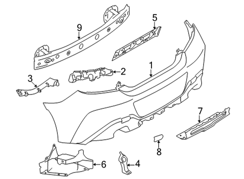 2022 Toyota GR86 Bumper & Components - Rear Bumper Cover Diagram for SU003-09219