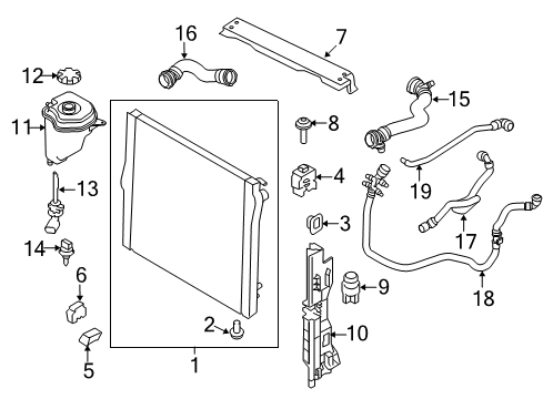 2015 BMW X5 Radiator & Components Expansion Tank-Pump Line Diagram for 17128514220