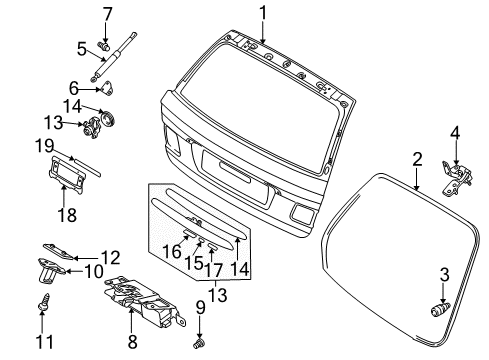 2005 BMW 325i Gate & Hardware Gasket, Trunk Lid Grip Diagram for 51138185791