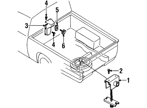 1996 Nissan Pickup Carrier & Components - Spare Tire Carrier Spare Tire Diagram for 57210-01W00