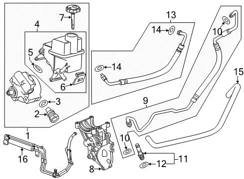 2015 GMC Sierra 3500 HD P/S Pump & Hoses, Steering Gear & Linkage Outlet Hose Diagram for 84314755