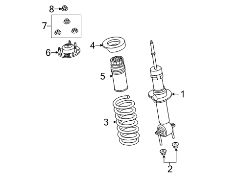2021 Ford Ranger Struts & Components - Front Bearing Diagram for KB3Z-18198-A