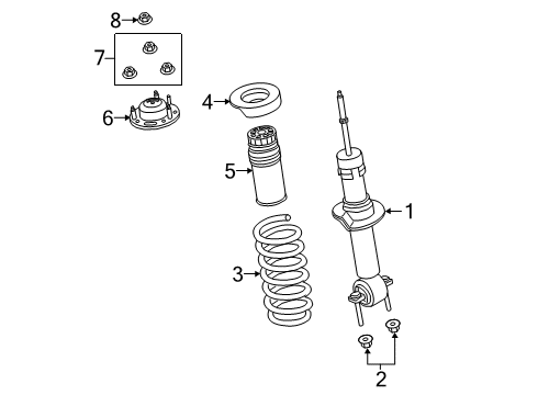 2021 Ford Ranger Struts & Components - Front Spring Diagram for KB3Z-5311-G