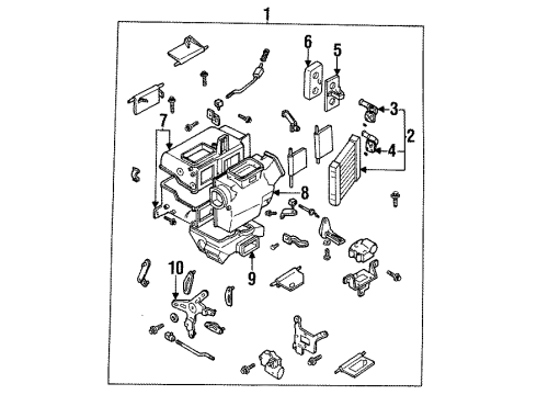 1997 Mercury Villager Heater Core & Control Valve Control Valve Diagram for F4XY-18495-B