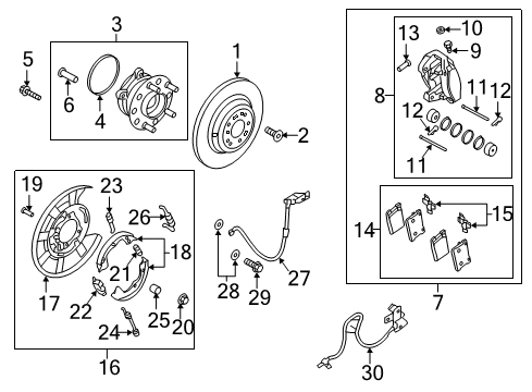 2019 Genesis G90 Rear Brakes Boot-Piston Diagram for 58114-2B000