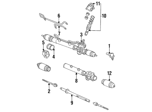 1995 Toyota Camry P/S Pump & Hoses, Steering Gear & Linkage Valve Sub-Assy, Power Steering Control Diagram for 44201-33022