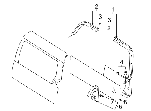 2004 Chevrolet Tracker Interior Trim - Lift Gate Lower Trim Panel Diagram for 30024191