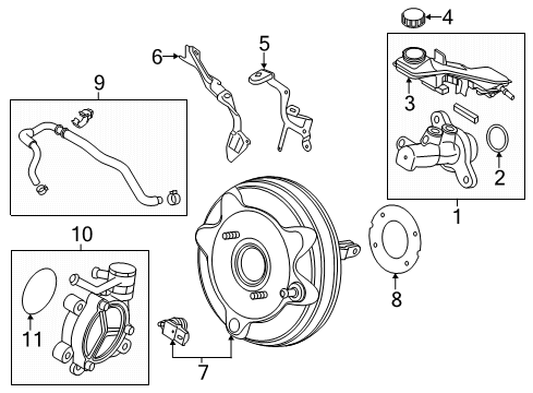 2019 Toyota Yaris Dash Panel Components Mount Bracket Diagram for 47233-WB001