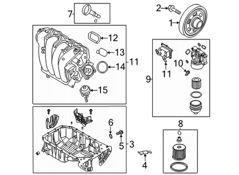 2022 Hyundai Kona Engine Parts FILTER MODULE ASSY-OIL Diagram for 263A0-2J400