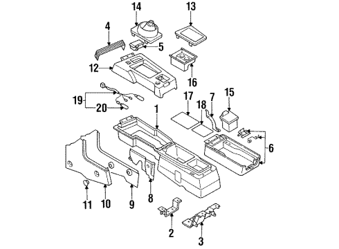 1990 Plymouth Laser Center Console Bulb Diagram for MS820083