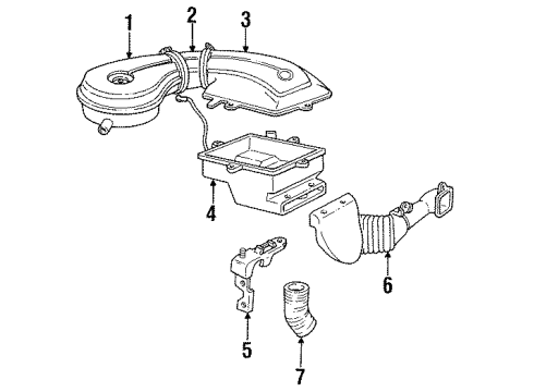 1992 Cadillac DeVille Air Inlet Duct Asm-Front Air Intake Diagram for 25098654