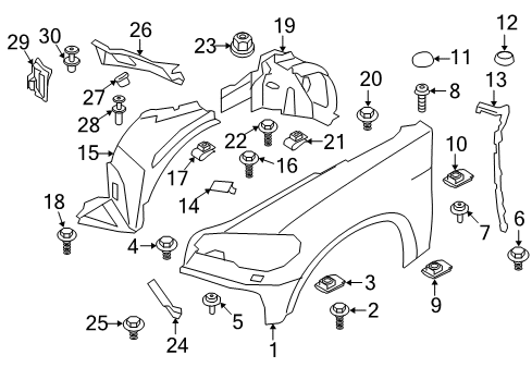 2012 BMW X6 Fender & Components Pressure Lip, Front Left Diagram for 51757188839