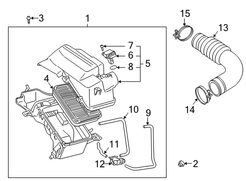 2004 Toyota Celica Filters Air Cleaner Assembly Diagram for 17700-22100