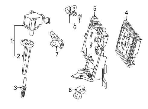 2019 GMC Sierra 1500 Powertrain Control Spark Plug Diagram for 12688094