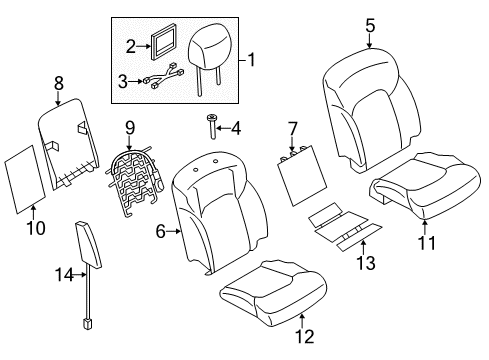 2017 Infiniti QX80 Heated Seats Holder Assy-Headrest, Free Diagram for 87603-1LB1A