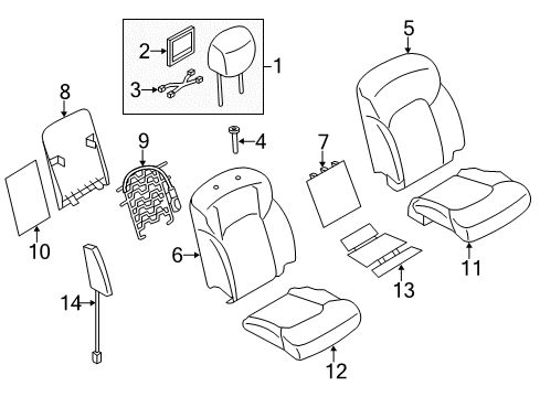 2021 INFINITI QX80 Passenger Seat Components Trim Assy-Cushion, Front Seat Diagram for 87320-6GW0A