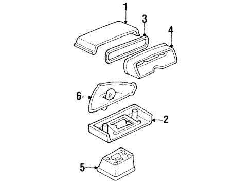 1989 Pontiac Grand Am High Mount Lamps Lamp Asm - High Mounted Stop *Gray D Slate Diagram for 5975772