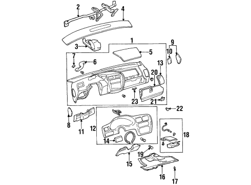 1997 Oldsmobile Cutlass Supreme Instrument Panel Outlet Asm-Instrument Panel Outer Air *Blue Adr D Diagram for 10267740