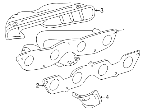 2009 Toyota Prius Exhaust Manifold Exhaust Manifold Diagram for 17141-21120