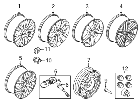 2019 Lincoln MKC Wheels Wheel, Alloy Diagram for KJ7Z-1007-E