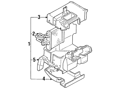 1996 Nissan 300ZX Heater Core & Control Valve Core Assembly-Heater Diagram for B7140-30P50