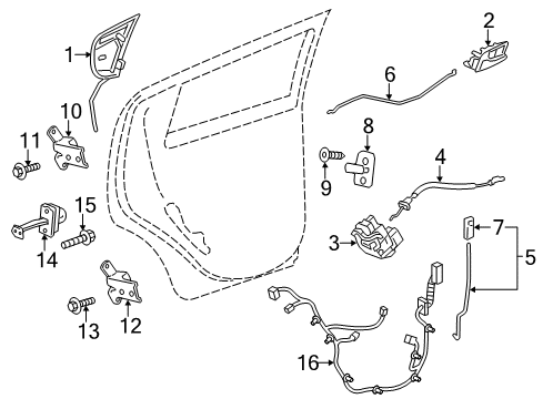 2017 Chevrolet Sonic Rear Door - Lock & Hardware Handle, Outside Diagram for 42564398