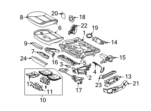 2007 BMW M5 Power Seats Switch Seat Adjusting Front Right Diagram for 61319287088