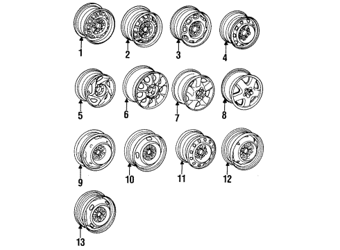 1992 Toyota Celica Wheels Spare Wheel Diagram for 42611-20A50