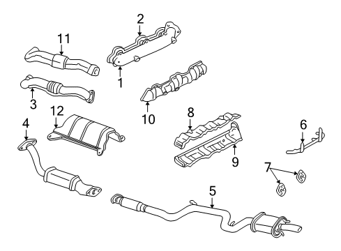 2003 Buick Century Exhaust Components Muffler & Pipe Diagram for 15144846