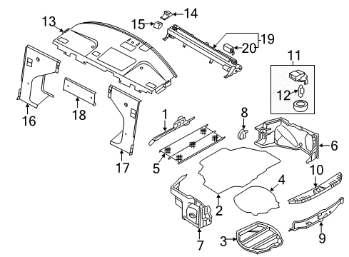 2002 Infiniti I35 Interior Trim - Rear Body Net-Trunk Diagram for 84935-2L900