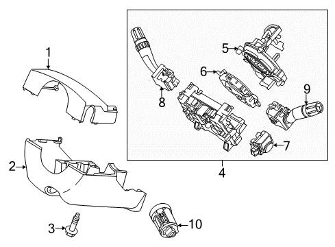 2013 Lincoln MKX Ignition Lock Adjust Switch Diagram for BA1Z-3B504-AA