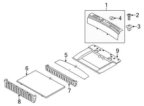 2013 Kia Sorento Interior Trim - Rear Body Board Assembly-Luggage R Diagram for 857202P110VA