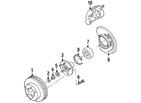 1994 Mercury Villager Front Brakes ABS Sensor Diagram for F3XY-2C204-BA