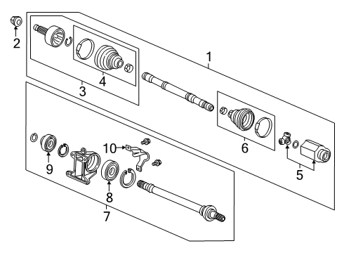 2019 Honda Clarity Drive Axles - Front Joint Set, Outboard (Ntn) Diagram for 44014-TLZ-H01