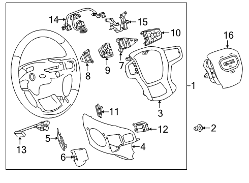 2020 GMC Sierra 1500 Cruise Control System Radio Switch Diagram for 13540156