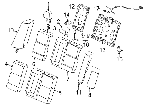 2018 Acura TLX Rear Seat Components Heater, Left Rear Seat-Back Diagram for 82524-TZ3-C31