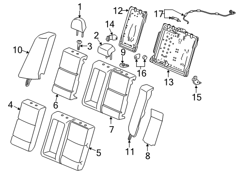 2018 Acura TLX Rear Seat Components Cover, Left Rear Seat-Back Trim (Premium Black) Diagram for 82521-TZ3-A12ZA