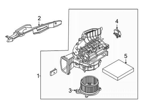 2021 Nissan Sentra Blower Motor & Fan Blower Assy-Front Diagram for 27200-6LB0A