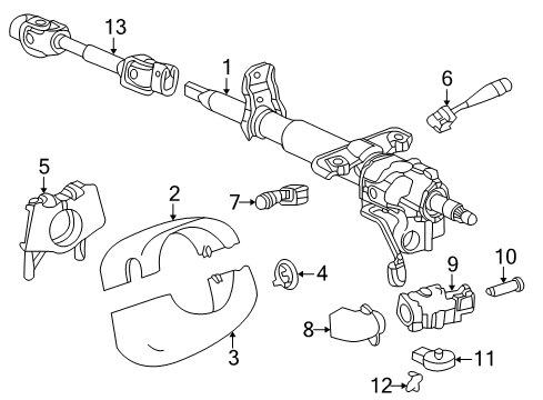 2000 Saturn LW1 Switches Column Kit, Steering Diagram for 21019171