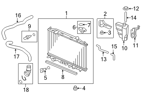 2013 Honda Crosstour Radiator & Components Radiator (Denso) Diagram for 19010-5J0-A01