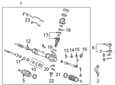 2003 Hyundai Accent Steering Column & Wheel, Steering Gear & Linkage Ball Joint Assembly, Inner Diagram for 57755-25000
