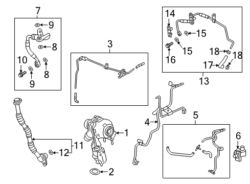 2018 Chevrolet Cruze Turbocharger Pipe Diagram for 55502454