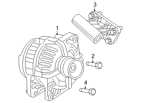 2010 Dodge Ram 3500 Alternator Bracket-Alternator Diagram for 68048986AB
