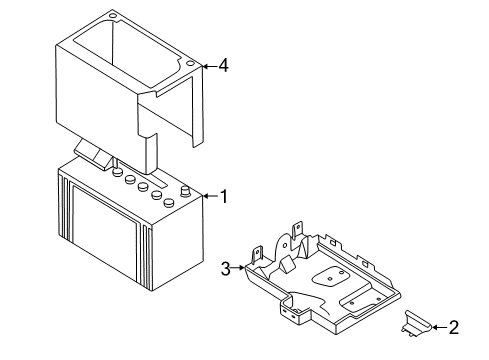 1999 Nissan Altima Battery Bracket-Battery Diagram for 64860-9E000