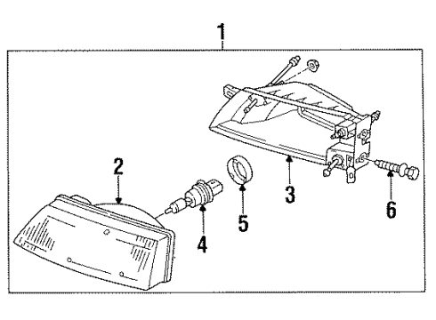 1995 Nissan Maxima Bulbs Headlamp Unit Diagram for 26064-40U00